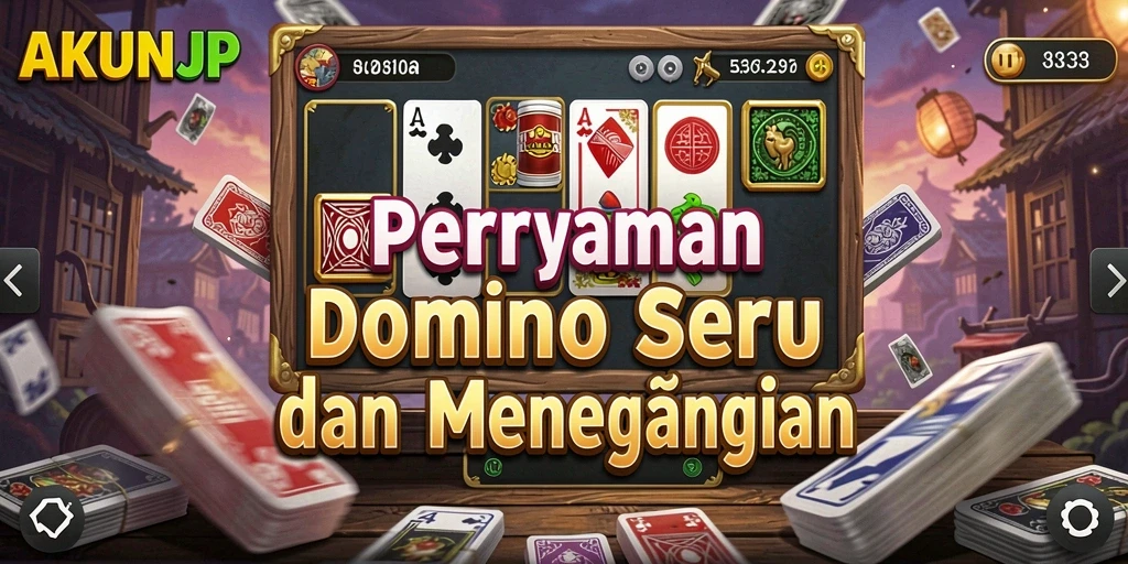 Screenshot menampilkan aksi seru permainan Domino di AKUNJP.