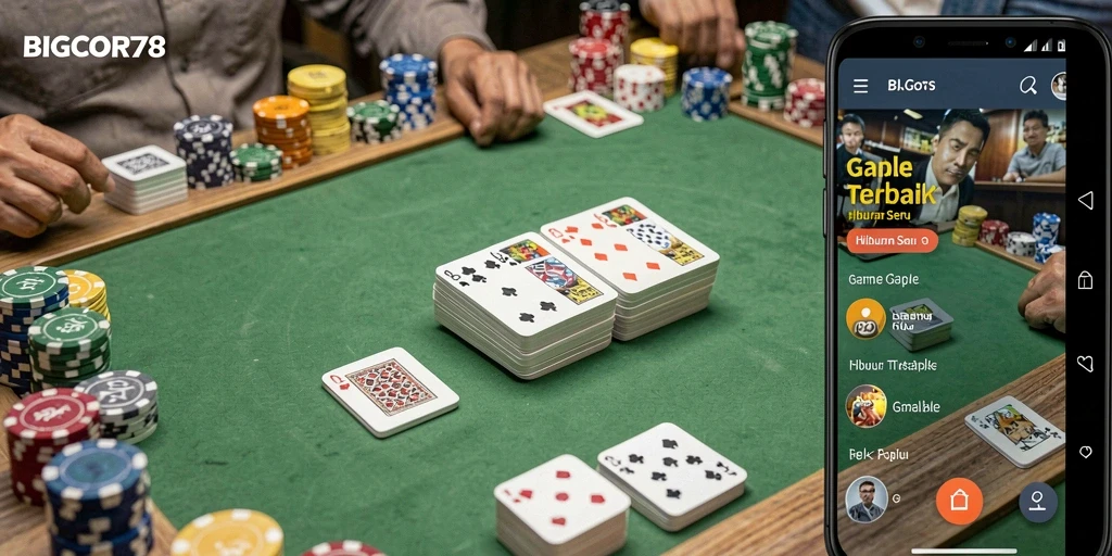Tampilan gameplay Gaple penuh strategi dan keseruan.