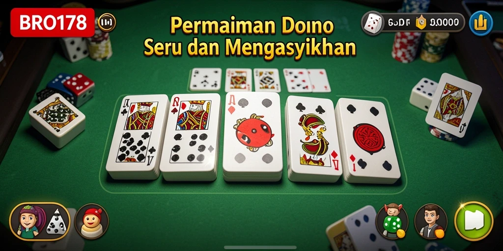 Tampilan gameplay BRO178 yang menarik dan seru saat bermain Domino.