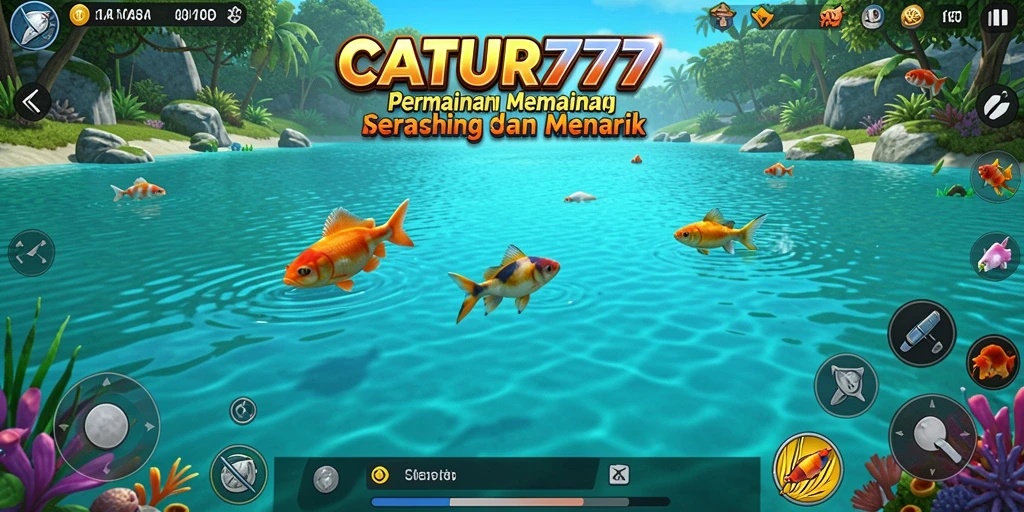 Gameplay CATUR777 menampilkan aksi memancing yang mendebarkan dan interaksi sosial.