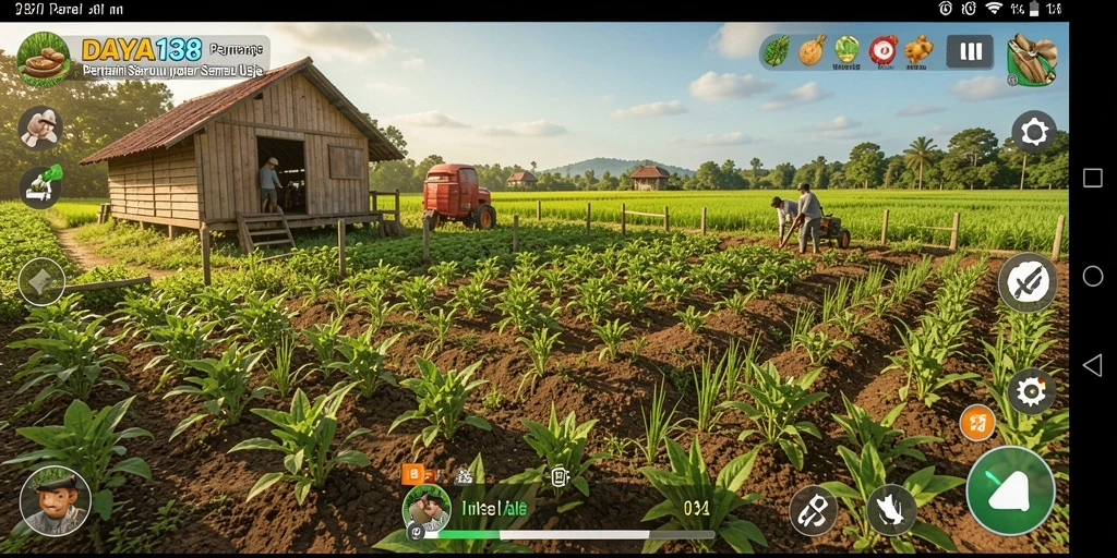 Tampilan gameplay <strong>DAYA138</strong> yang seru dan mendetail saat mengelola kebun.