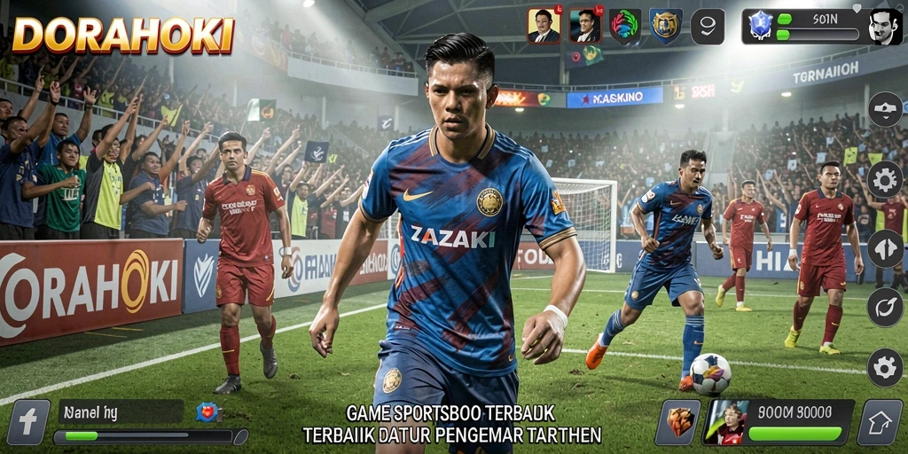 Tampilan gameplay menarik di aplikasi DORAHOKI untuk taruhan olahraga.