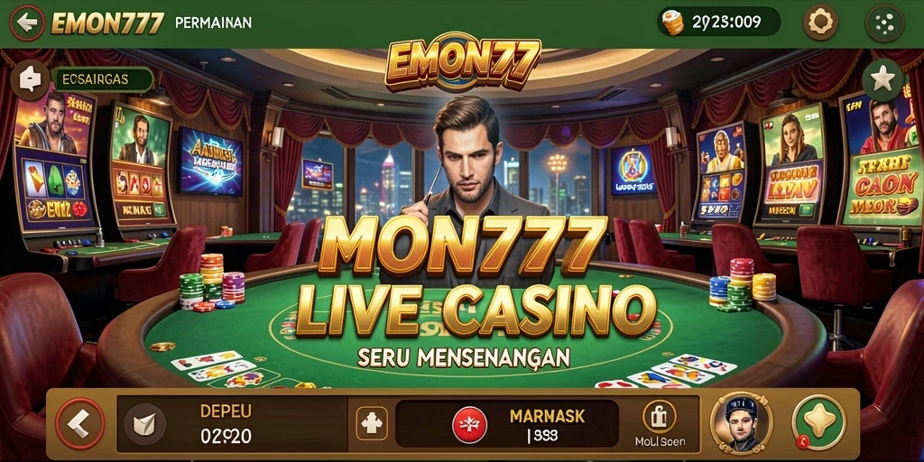 Tampilan gameplay live dealer di EMON777 yang mengasyikkan.