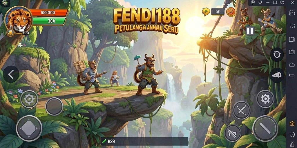 Screenshot menampilkan karakter Anime yang beraksi dalam gameplay fantastis.