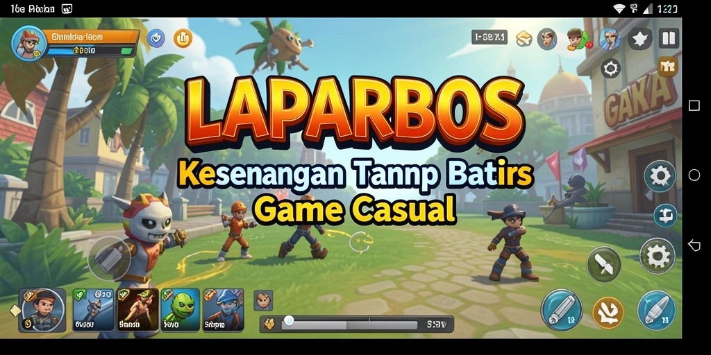 Tampilan gameplay LAPARBOS yang ceria dan menyenangkan.