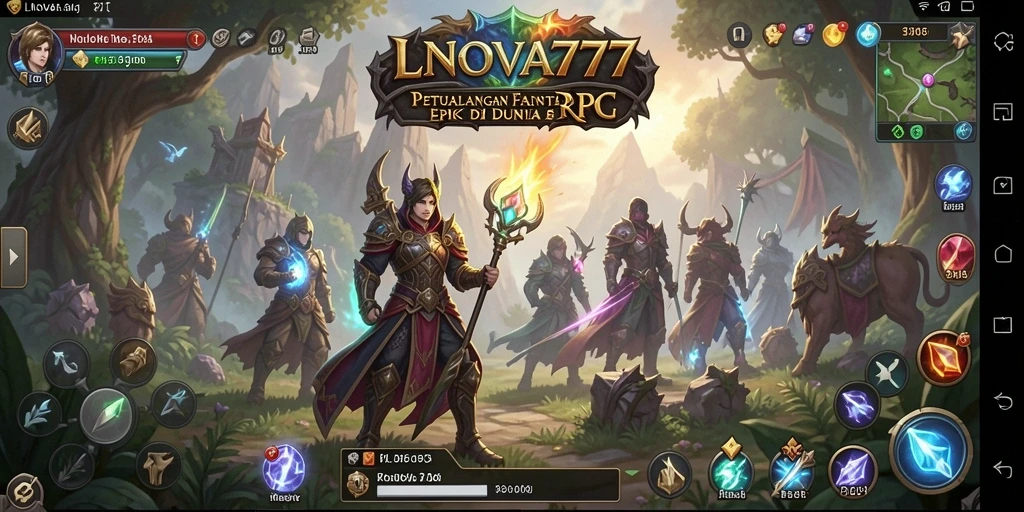Tampilan gameplay LNOVA777 yang menampilkan petualangan RPG seru.