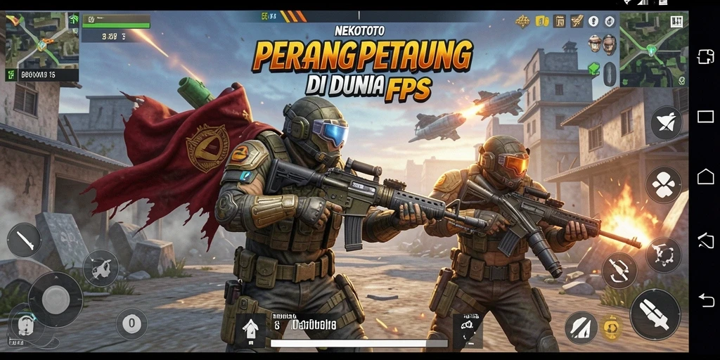 Gameplay menegangkan dalam pertempuran FPS di NEKOTOTO.