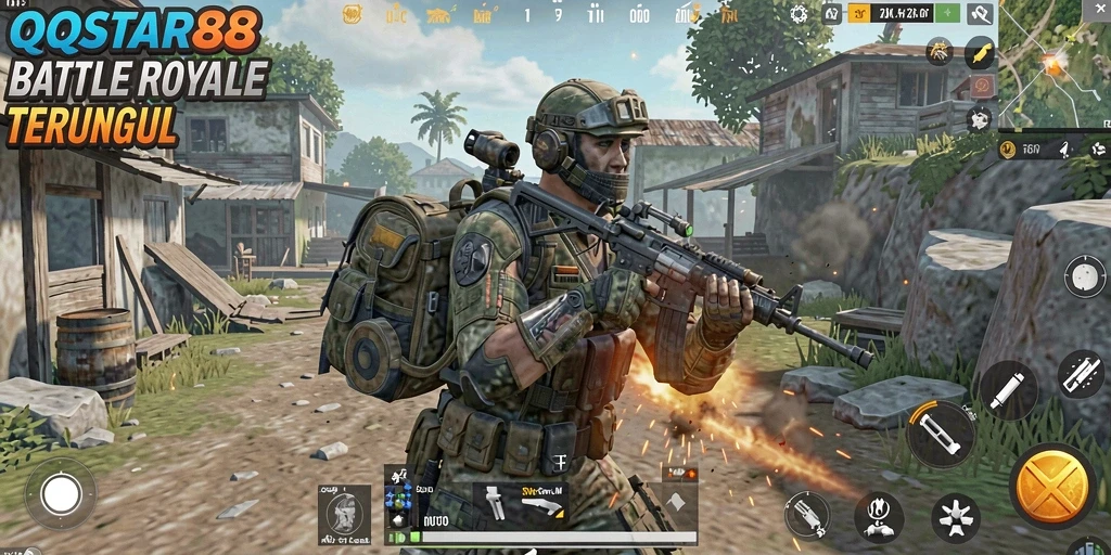 Screenshot dari gameplay QQSTAR88 yang menampilkan pertempuran seru di Battle Royale.