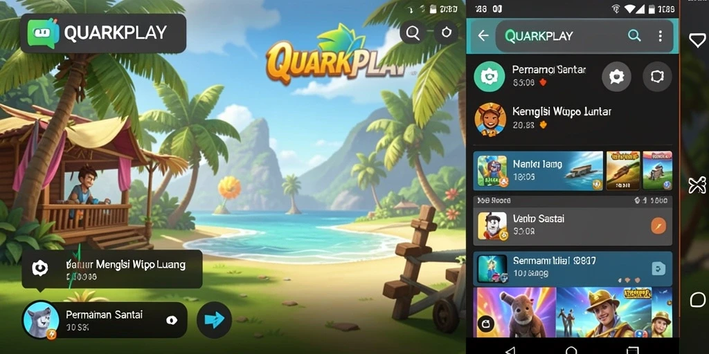Screenshot QUARKPLAY menampilkan aksi gameplay yang seru dan menantang.
