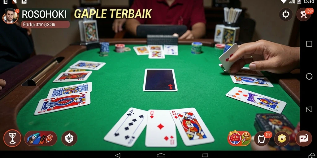 Gameplay seru Gaple yang penuh tantangan dan strategi.