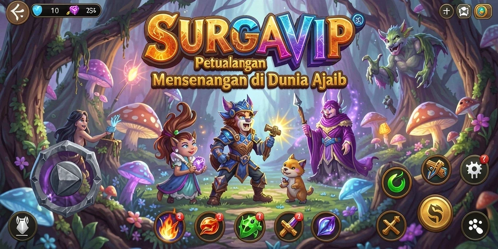 Tampilan gameplay SURGAVIP yang memukau dan penuh petualangan.